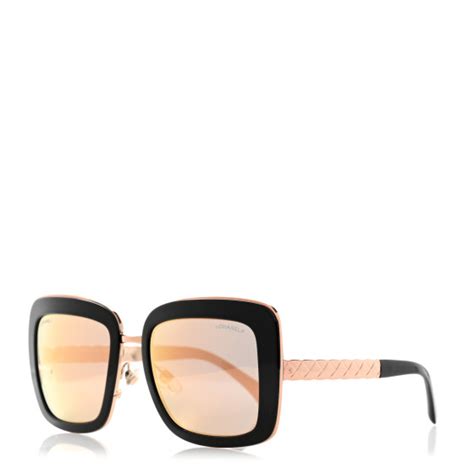 CHANEL Metal Square Spring Sunglasses 5369 Black Pink